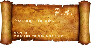 Pozsonyi Aranka névjegykártya
