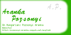 aranka pozsonyi business card